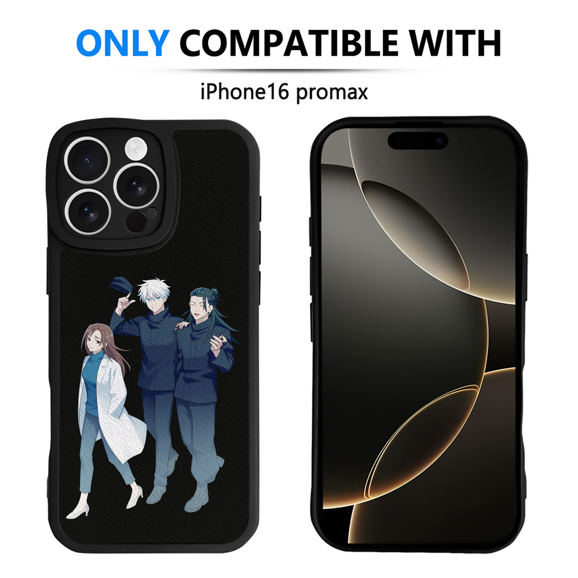 （画像用） 呪術廻戦 Jujutsu Kaisen 【iPhone 16シリーズ対応】シリコンスマホケース（レザー調） 材質：シリコン